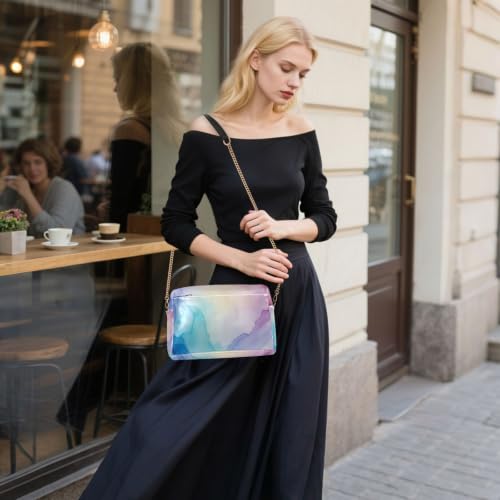Sac à bandoulière en cuir synthétique marbre femme mode chic