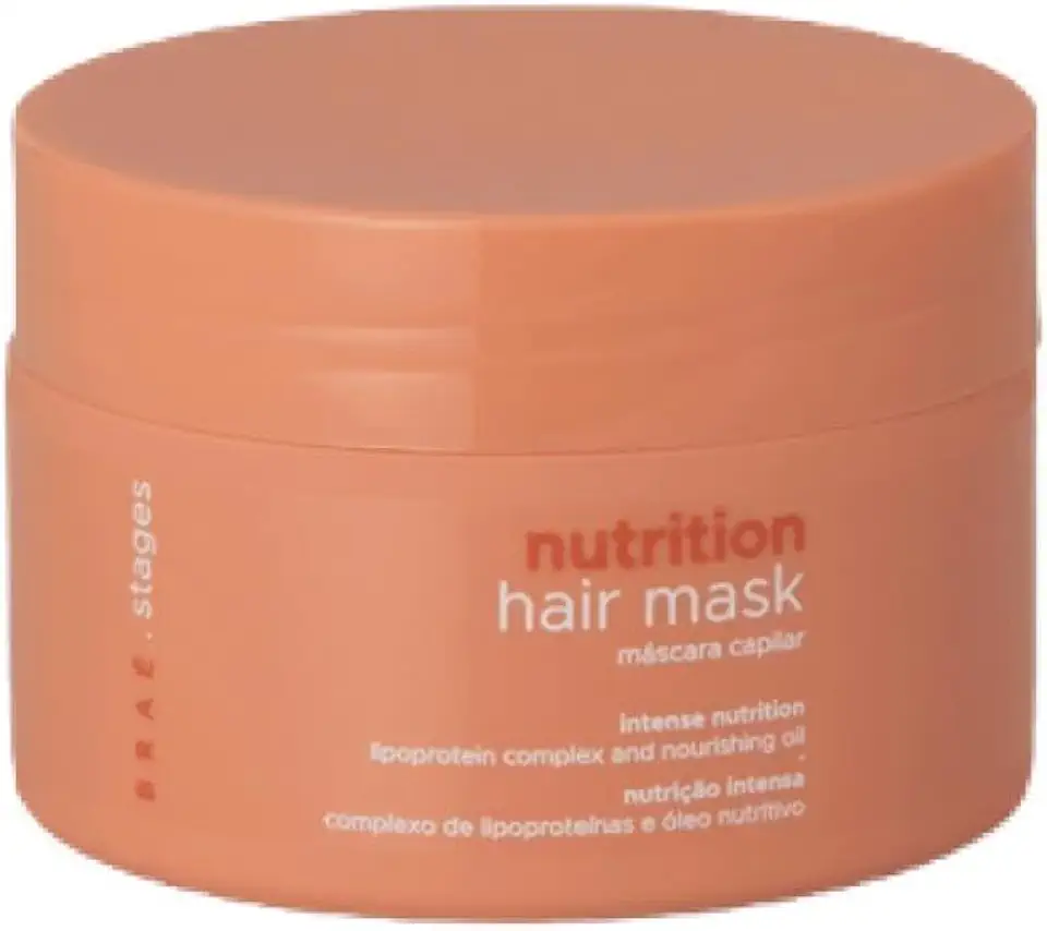 Máscara Capilar BRAÉ Stages Nutrição - Condicionante 200g, Deep Nutrition e Brilho Intenso para Cabelos Macios