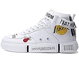  GNEDIAE Mujer Air Force High-Top Zapatos de Baloncesto Calzado Deportivo Al Aire Libre Moda Sneaker Antideslizante Zapatillas de Deporte Ligeros Zapatos para Correr Transpirable Lace Up Blanco 37 EU