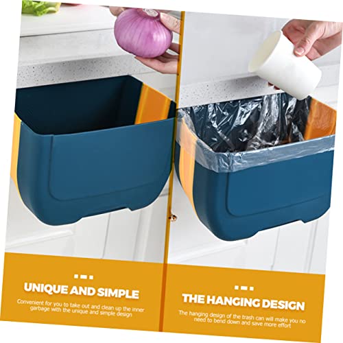 Caneca de basura plegable colgante para cocina azul miniatura 3
