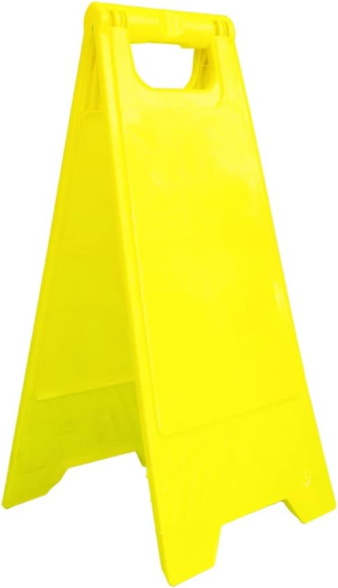 Blank Floor Sign - Yellow | Foldable Type A Freestanding Plastic Floor Warning Sign | Customisable Safety Sign Board for Cleaning, Maintenance & Indoor Use