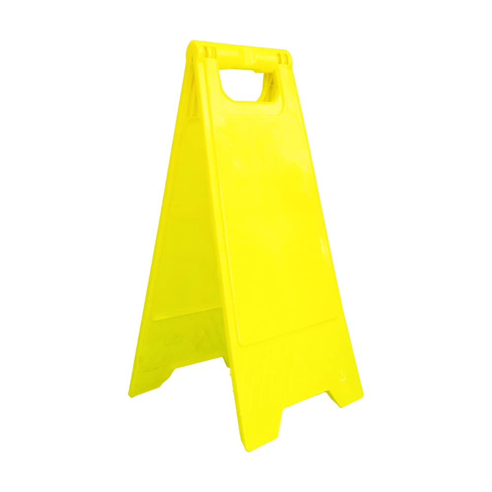 Berry Blank Floor Sign - Yellow | Foldable Type A Freestanding Plastic Floor Warning Sign | Customisable Safety Sign Board for Cleaning, Maintenance & Indoor Use