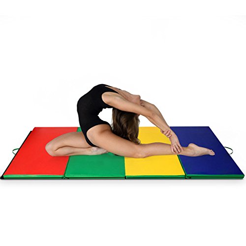 Giantex 4'X10'X2 Gymnastics Mat Folding Panel Thick Gym Fitness Exercise (Multicolor), 4'X10'X2 #TOP2