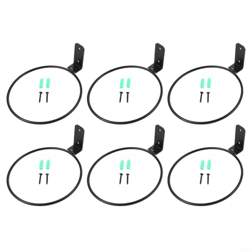 EffiFish Supporto per piante da parete in metallo, ad anello, per vasi da fiori da giardino, supporto per piante in ferro resistente, 6 pezzi (15 cm)