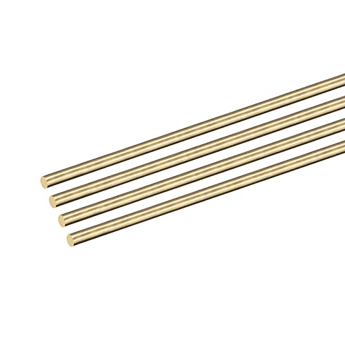 DMiotech 4pz 2mm x 150mm, Ottone Massiccio Tondo Asta, Ottone Asta Tornio Barra Scorte per Fai-da-Te Artigianato