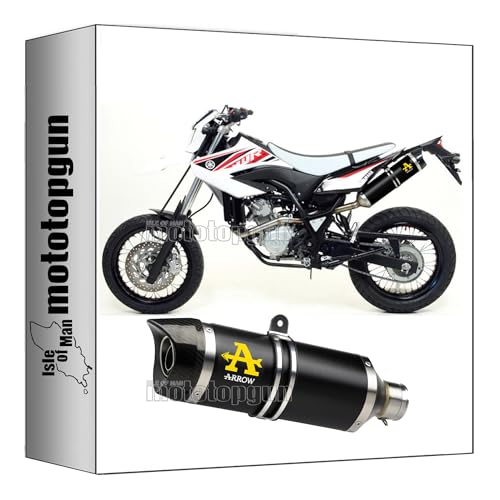 Made in Italy arrow 52505AKN scarico omologato thunder alluminio nero fondello carby compatibile con yamaha wr 125 x 2009 2010 2011 2012 2013 2014 2015 2016 mototopgun