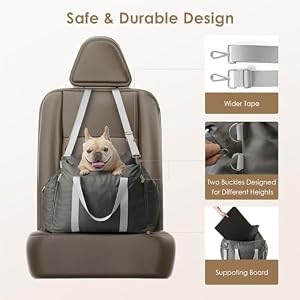 EHEYCIGA Adjustable Dog Car Seat for Small Dogs, Shredded Memory Foam Filling Dog Booster Car Seat for Dogs and Cats Up to 25 lbs, Pet Travel Carrier with Storage Pockets and Durable Belts, Grey EHEYCIGA Adjustable Dog Car Seat for Small Dogs, Shredded Memory Foam Filling Dog Booster Car Seat for Dogs and Cats Up to 25 lbs, Pet Travel Carrier with Storage Pockets and Durable Belts, Grey