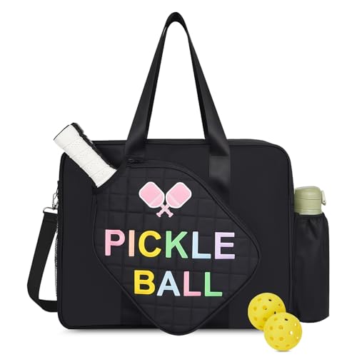 Pickleball Bag for Women Girl, Water Resistant Pickleball Tote Bags, Large Pickle Ball Paddle...