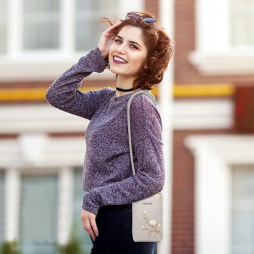 Quantifyn Wallet,Women Sling Cross-Body Wallet with Mobile Cell Phone Holder,Mini Leather Shoulder Bag4