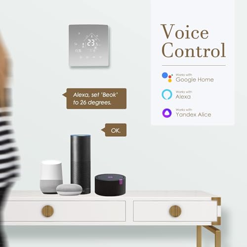 Beok Wifi Thermostat for Gas Boiler Smart Room Thermostats Wall Digital Thermostat Central Heating Controller Compatible with Alexa, Google Home 220V 3A TGR85WIFI-WPB - Image 4