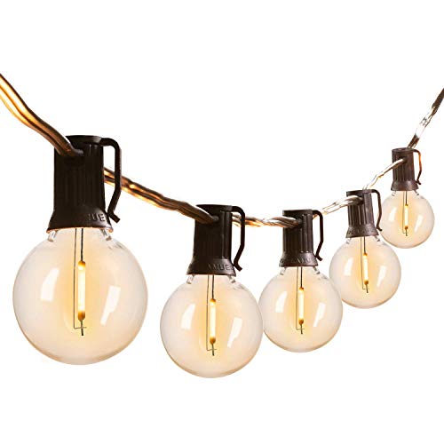 100FT Outdoor Patio String Lights with 100 Clear Globe G40 Bulbs, UL Certified for Indoor/Outdoor Patio Backyard Pool Pergola Market Cafe Porch Garden Marquee Letter Decor