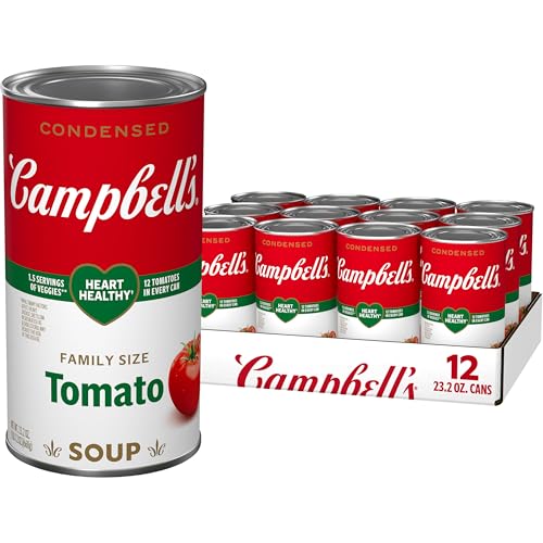 Image of Campbell's Condensed Heart Healthy Tomato Soup, 23.2 oz Family Size Can (12 Pack)