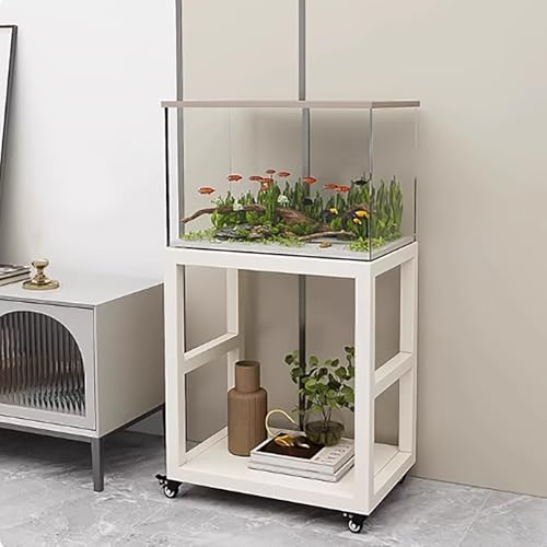 Support d'aquarium gain de place mobile meuble noir pratique pour studio