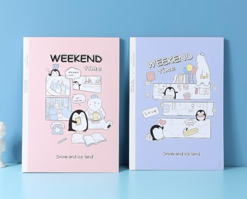 Image of AccuPrints Pack of 2 Ruled 96 Pages Notebook Soft Bound Diary | 48 Leaf | Size 9.75 x 7 inch | Single line Ruled Notebook for School
