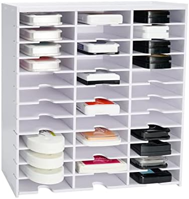 Krafetto Ink Pad Storage Rack, 36 Grids Stamp Pad Organizer Holder Compatible with Stampin Up, Ranger Ink Pads