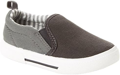Simple Joys by Carter's Unisex Casual Slip-on Canvas Shoe, Grey, 4 Toddler (1-4 Years)