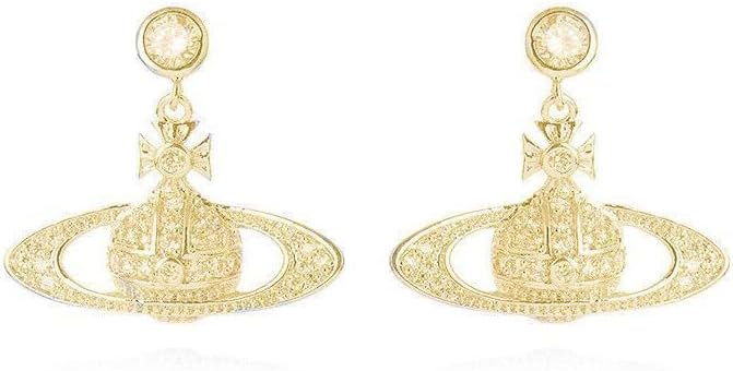 1Pair Zircon Saturn Planet Earrings Aesthetic Cubic Saturn Planet Stud NANA Earring Jewelry for Women Gift