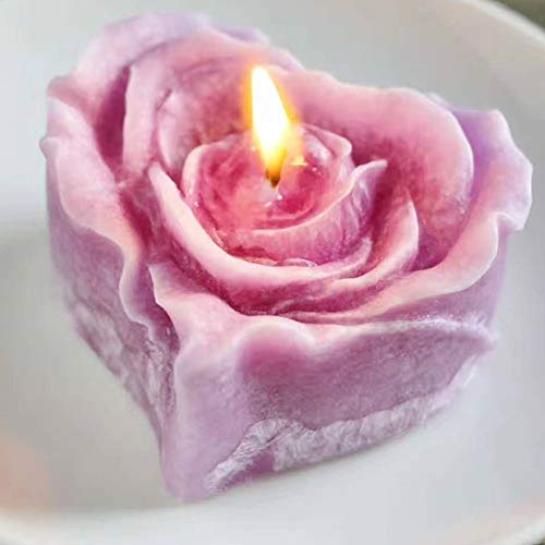 Great mold 3d rose candle molds heart shape rose flower…