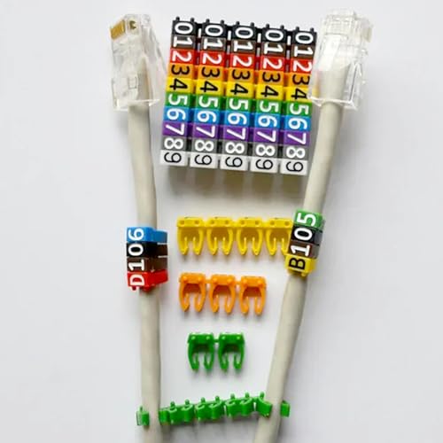 Kabelkennzeichnung, Kabelmarkierungsrohr, 0-9 Kabelmarker Clips Kabelnummer, Drahtnummer Etikettenrohr Kabelmarkierung Bunt, Kabelmarkierer Kabelbeschriftung Clip (150Pcs 1.5mm²)