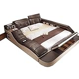 [page_title]-LKU Bett Lederbett/Massage/Doppelbettrahmen König/große Schlafzimmermöbel, 1
