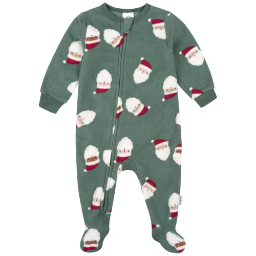 Image of Gerber Baby & Toddler Fleece Footed Holiday Pajamas 2-Pack