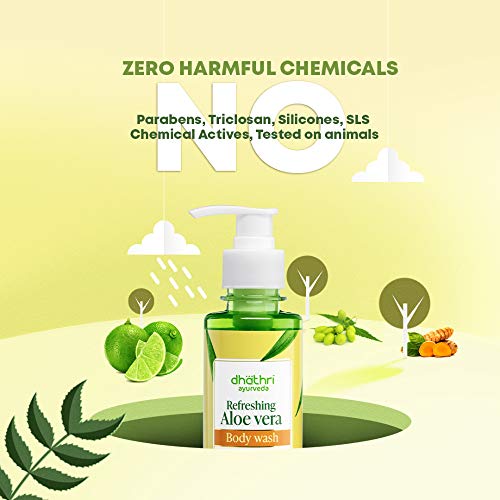 Image of Dhathri Ayurveda Anti-Bacterial Neem Body Wash | Body Wash for Men and Women | Natural Body Wash to Stay Fresh & Moisturized| 99.9% germ protection (200 ml)