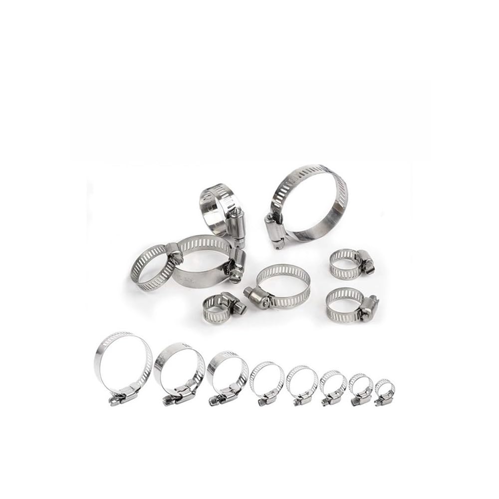 5-10Pcs Stainless Steel Adjustable Worm Gear Hose Clamps 8-152mm Metal Pipe Clamp(130-152mm 5pcs)