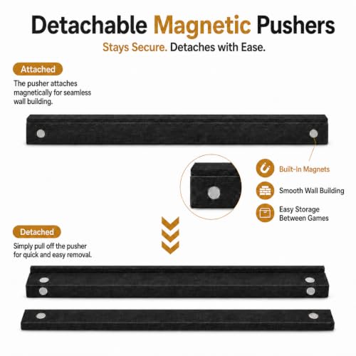 MUCDE 20-Inch Wooden Mahjong Racks with Pushers, Set of 4 Tile Holders for American Mahjong, Mexican Train & Dominoes, Black by MUCDE - Used condition - Image 3