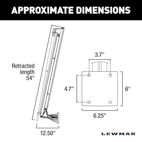 Image of Lewmar Vector 8' Manual Shallow Water Anchor, Pull Rope, White, 69600948 | No Hoses, Pumps or Wires, Gas-Spring Fiberglass Spike, Powder-Coated Aluminum, Flexible Mounting, Boats Up to 22' or 3,000 lb