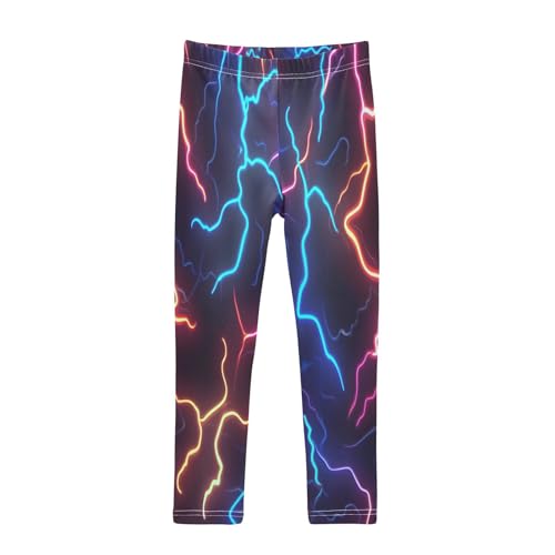 Abstract Graphic Colorful Neon Girls Casual Leggings for Kids Printed Long Pant Bottoms Stretch and Soft