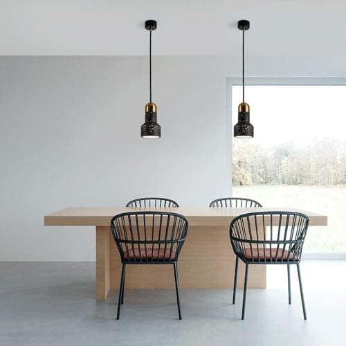 Lámpara colgante de terrazo ajustable E27 iluminación de techo vintage 4