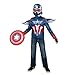MARVEL Captain America Official Dress Up Trunk Set - Seven-Piece Set with Costume Top, Mask, Wings, Gloves, and Shield - Size S (4-7)