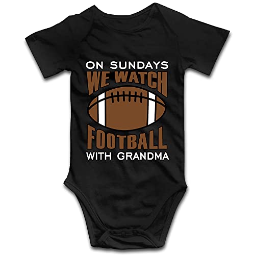 On Sundays We Watch Football with Grandma Unisex Baby Bodysuit Romper Toddler Jumpsuit