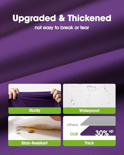Image of Pureegg Plastic Table Cloth Disposable 20 Pack, 54 x 108 Inch Table Cloths, Graduation Decorations Class of 2026, Graduation Party Tablecloths, Rectangle, Plastic Cover, Leakproof & Sturdy, Purple