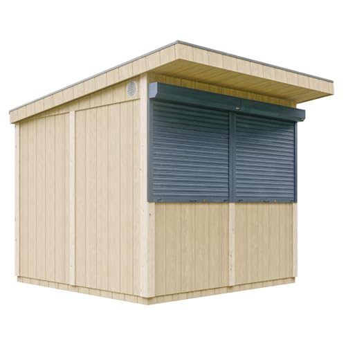 Grand Stand marché avec comptoir 5,9 m2 - H240x248x305 cm - Bar Jardin, kiosque extérieur - Abri de Jardin Qualité Premium - Construction de Panneaux LP Smartside -...