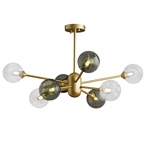 Lustre Sputnik laiton brossé pour éclairer une pièce sombre avec style