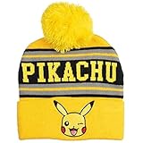 Bioworld Pokemon Pikachu Embroidered Beanie Cap Hat One Size Licensed New Yellow