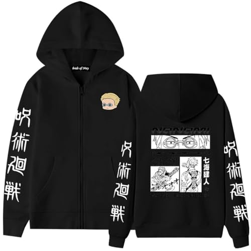 Anime Ryomen Sukuna Zip up Hoodie Oversized Autumn Winter Anime Cosplay Sweatshirt Men Women