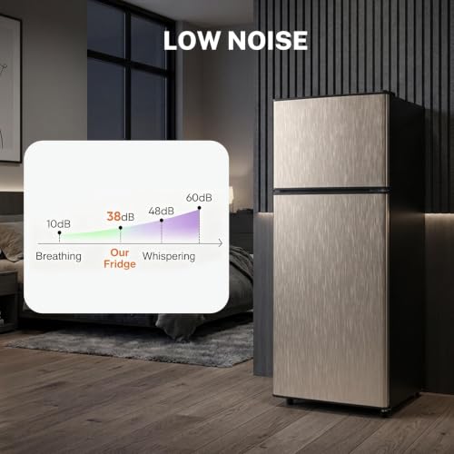 Image of Simple Deluxe 3.2 Cu.Ft Mini Fridge with Freezer, 2 Door Small Refrigerator with Adjustable Thermostat Energy-efficient Low Noise, Compact Fridge for Bedroom, Office, Dorm, Pewter