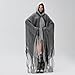 Beeuthios Adualt Halloween Horror Grim Reaper Costume for Women Men Ripped Witch Cape Cosplay Props (A-Gray, One Size)