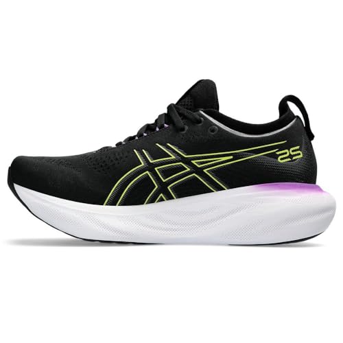 Preisvergleich Produktbild ASICS Damen Laufschuhe Gel-Nimbus 25 1012B356 Black / Glow Yellow 42