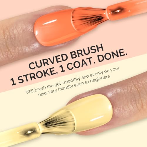 Image of MelodySusie Thick Gel Nail Polish Set- 2 Pcs 15ML Creamy Orange & Yellow Gel Polish Set Soak Off UV LED Christmas Gift for Women Nail Art Manicure Salon DIY Nail Design Decoration at Home