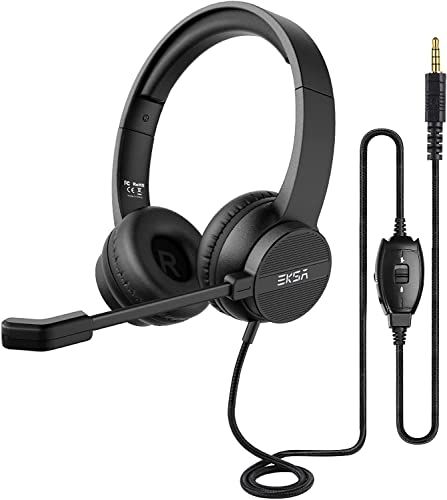 大セール‼️【EKSA】ノイズキャンセリング ヘッドホン EKSA H12 有線ヘッドセット AIノイズキャンセリングマイク付き