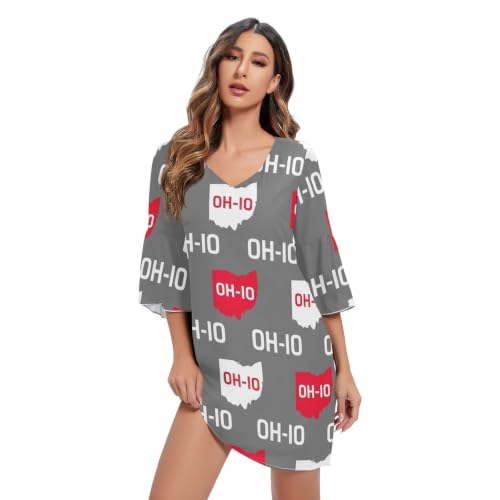 Robe d'été en mousseline de soie de qualité supérieure State Ohio Gray