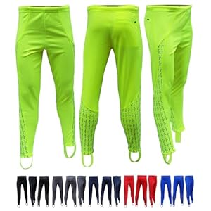 Acclaim Athens Mens Four Way Stretch Polyester Reflective Print Running Exercise Fitness Training Elasticated Tie Cord Waist Track Tights Pants Leggings