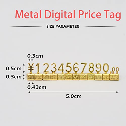 Etiquetas de precio 3D en bronce con dígitos ajustables para relojes y tiendas 6