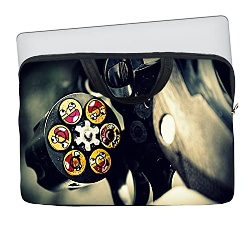 Image of TheSkinMantra Chain Laptop Sleeve Bag Compatible with Laptop /Macbooks /Chrombook /Notebook /Zbook (13.3 Inch [Handle], Gun Smileys)