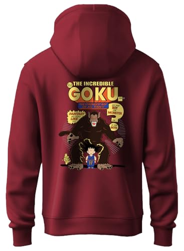 Image of XENOVAURBAN Anime Hoodie | Unisex Fit Cotton Fleece | Graphic Printed Pullover Hooded Sweatshirt - HOPU-FB-DBZ-MRN-M