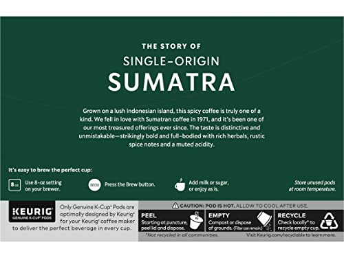 Image of Starbucks Coffee Company Starbucks Single-Origin Coffee K-Cup Pods, Sumatra, Dark Roast Ground Coffee K-Cups for Keurig Brewing System, 100percent Arabica Coffee, 10 CT K-Cups /Box (Pack of 2 Boxes)