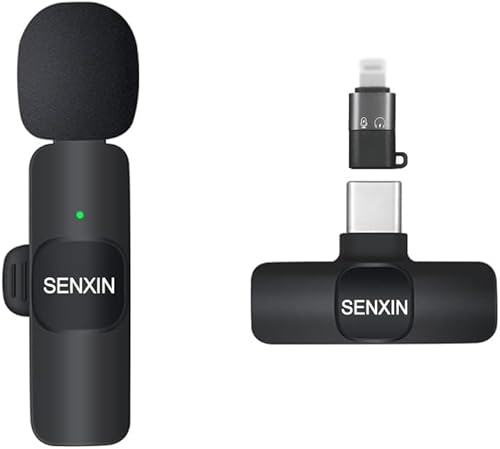 K8 Micrófono Lavalier inalámbrico Plug and Play para iPhone Android 65.6 ft (65 pies) Transmisión sincronizada Recepción clara Cancelación de ruido